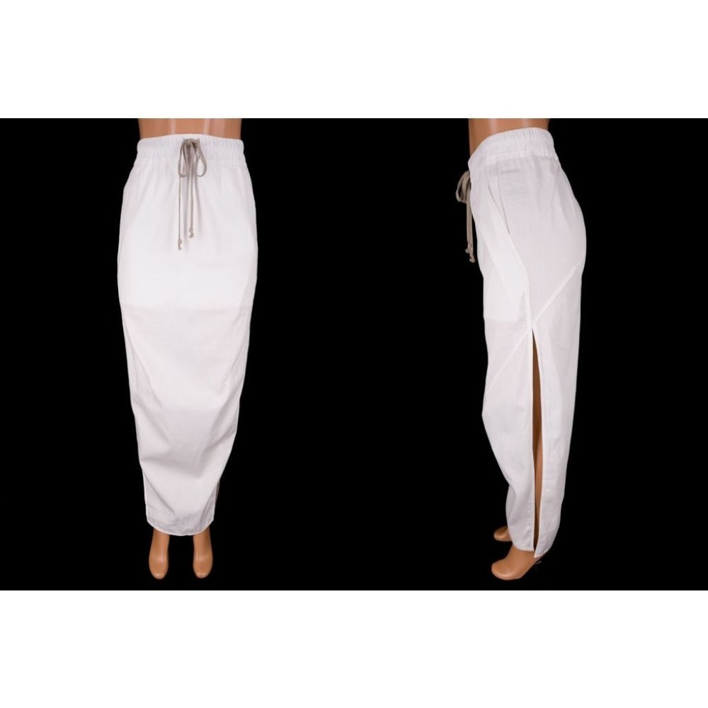 Rick Owens White Maxi Skirt with Side Slit